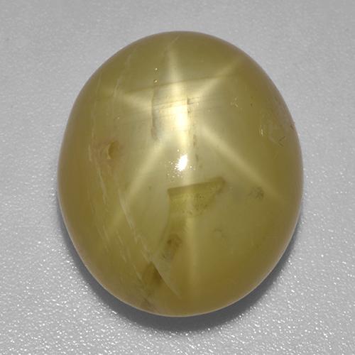Zafiro estrella dorado natural de 18,61 ct, corte óvalo, opaco