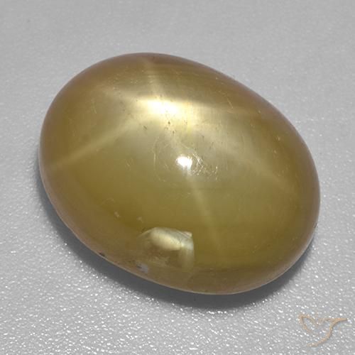 Zafiro estrella Dorado anaranjado natural de 17.86 ct, Ovalada, Opaco