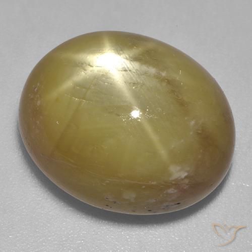 Zafiro estrella Amarillo dorado natural de 22.44 ct, Ovalada, Opaco
