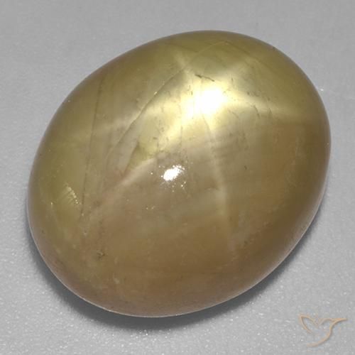 21.47ct Natural Dorado anaranjado Zafiro estrella, Ovalada, Opaco