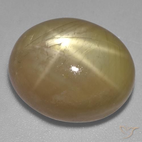 Zafiro estrella Dorado anaranjado natural de 21.47 ct, Ovalada, Opaco
