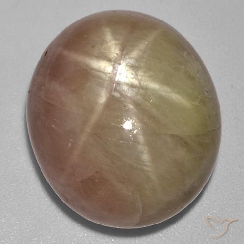 Zafiro estrella Dorado anaranjado natural de 29.51 ct, Ovalada, Opaco