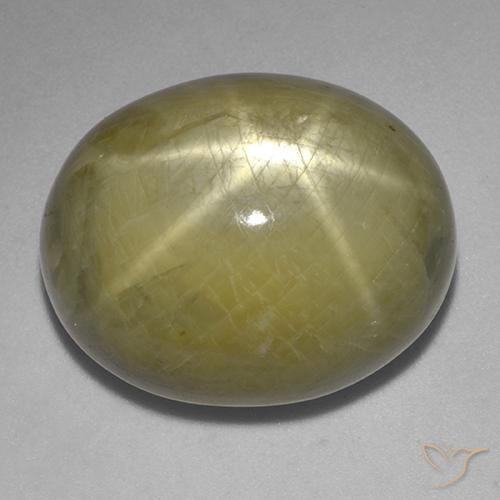 Zafiro estrella Amarillo terroso natural de 45.27 ct, Ovalada, Opaco