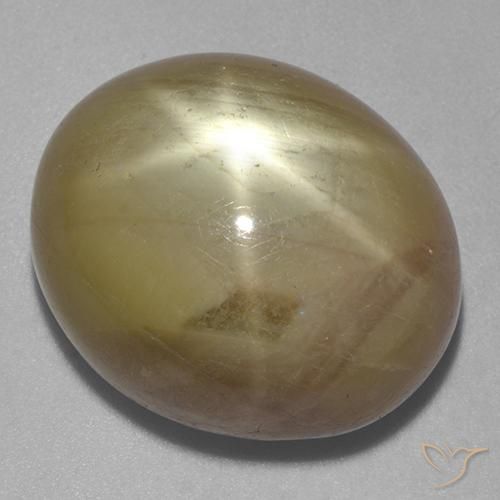 Zafiro estrella Dorado anaranjado natural de 32.18 ct, Ovalada, Opaco