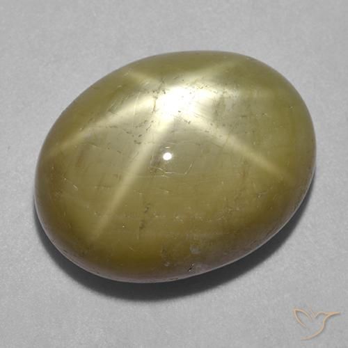 Zafiro estrella Amarillo dorado natural de 31.68 ct, Ovalada, Opaco