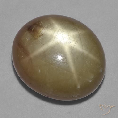 30.08ct Natural Dorado anaranjado Zafiro estrella, Ovalada, Opaco
