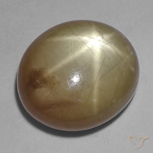 Zafiro estrella Dorado anaranjado natural de 30.08 ct, Ovalada, Opaco