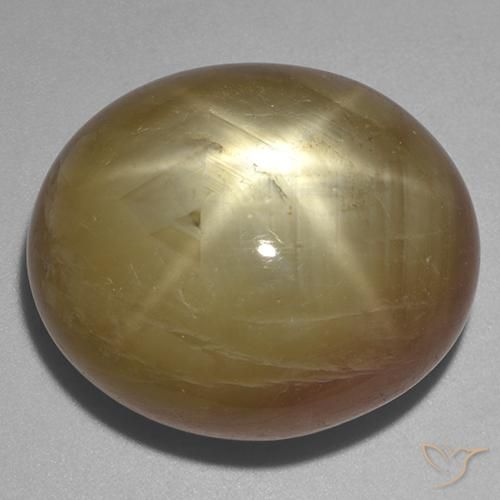 58.57ct Natural Dorado anaranjado Zafiro estrella, Ovalada, Opaco