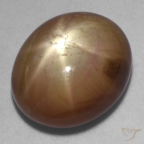 22.20ct Natural Dorado anaranjado Zafiro estrella, Ovalada, Opaco