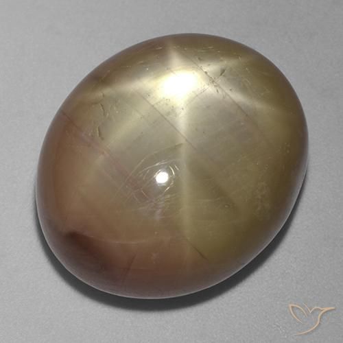 Zafiro estrella Dorado anaranjado natural de 43.69 ct, Ovalada, Opaco