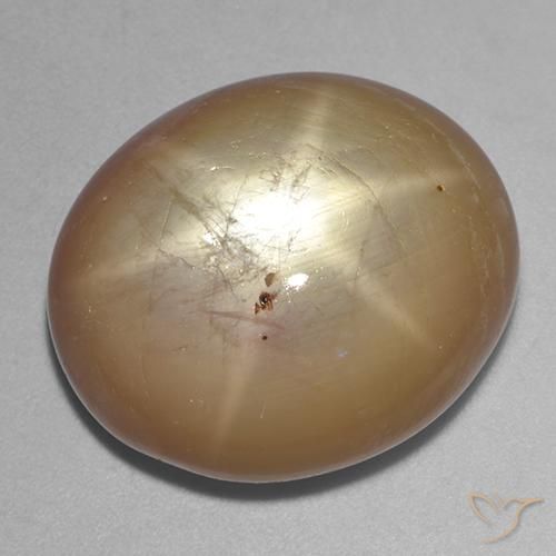 36.43ct Natural Dorado anaranjado Zafiro estrella, Ovalada, Opaco