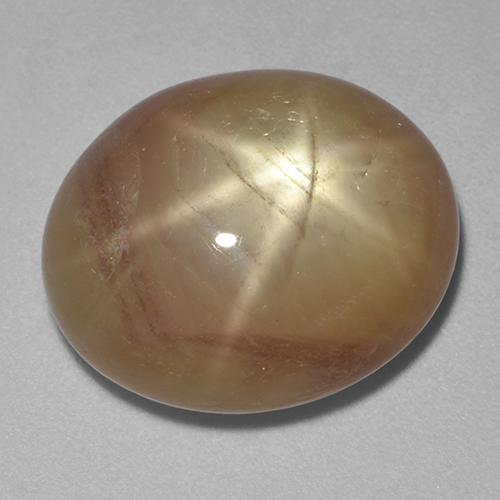 Zafiro estrella Dorado anaranjado natural de 21.51 ct, Corte Óvalo, Opaco