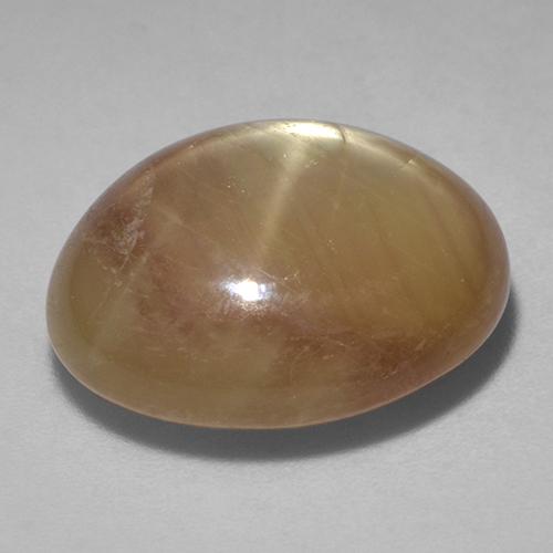 Zafiro estrella Dorado anaranjado natural de 21.51 ct, Corte Óvalo, Opaco