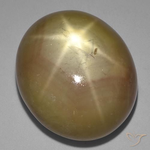 141.00ct Natural Dorado anaranjado Zafiro estrella, Ovalada, Opaco
