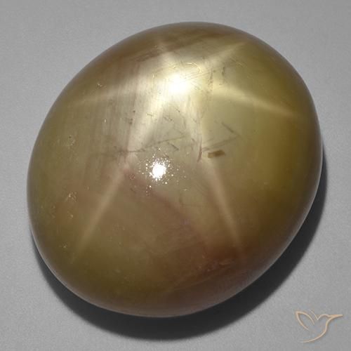 Zafiro estrella Dorado anaranjado natural de 141.00 ct, Ovalada, Opaco