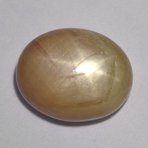 Zafiro estrella dorado anaranjado natural de 19,61 ct, corte óvalo, opaco