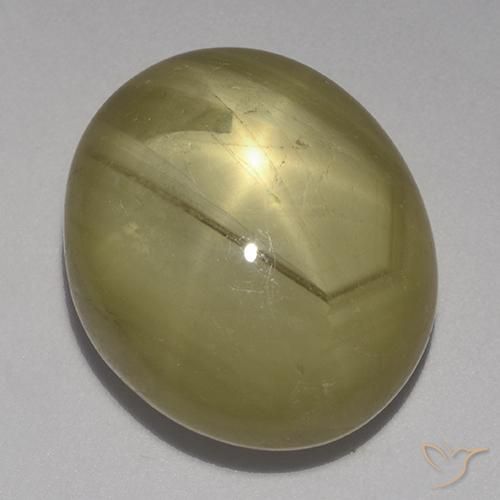 Zafiro estrella Amarillo medio natural de 32.58 ct, Ovalada, Opaco