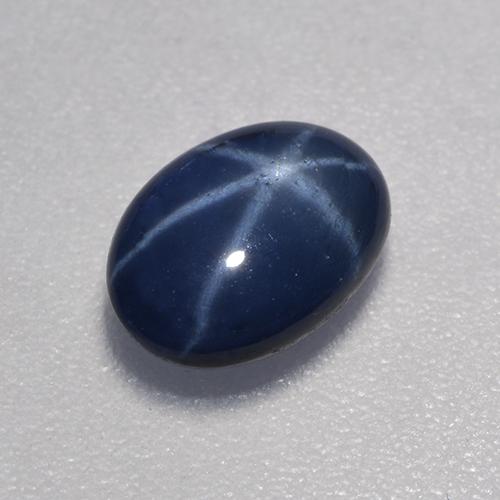 Zafiro estrella azul natural de 0,96 ct, corte óvalo, translúcido