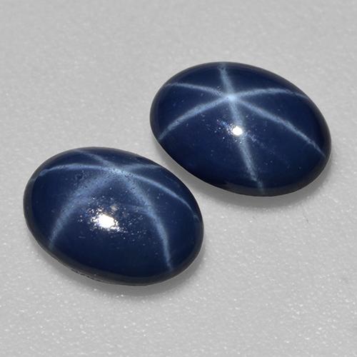 Gemas de Zafiro estrella Azul noche natural de 1.89 ct, Corte Óvalo, Translúcido