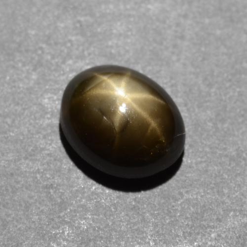 Zafiro estrella Negro natural de 0.95 ct, Corte Óvalo, Opaco