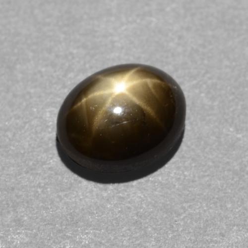 Zafiro estrella Negro natural de 0.95 ct, Corte Óvalo, Opaco