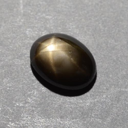 Zafiro estrella negro natural de 1,12 ct, corte óvalo, opaco