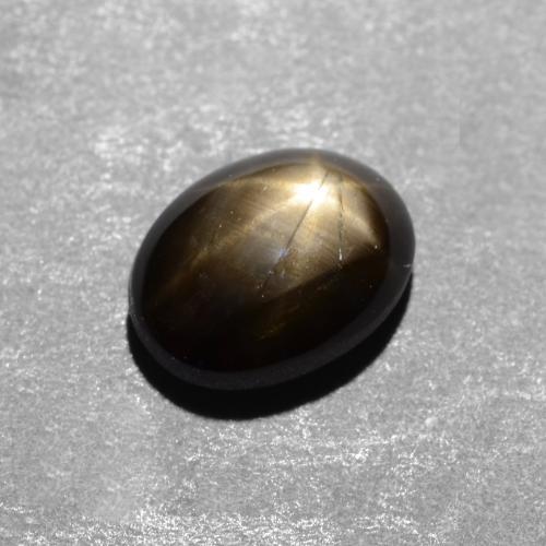 Zafiro estrella negro natural de 1,12 ct, corte óvalo, opaco