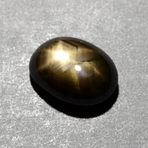 Zafiro estrella negro natural de 1,16 ct, corte óvalo, opaco