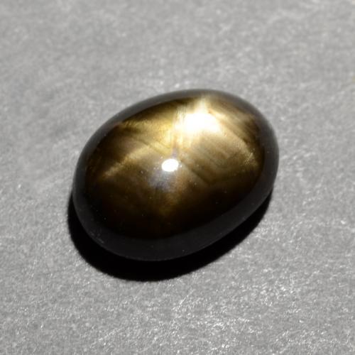 Zafiro estrella negro natural de 1,16 ct, corte óvalo, opaco
