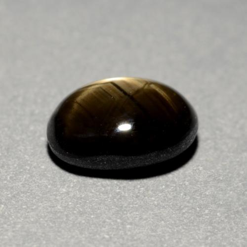 Zafiro estrella negro natural de 1,16 ct, corte óvalo, opaco