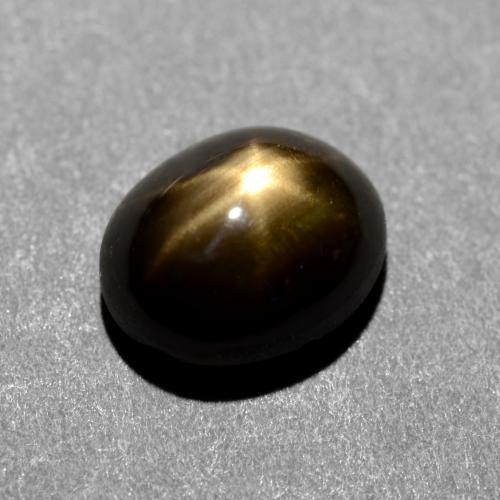 Zafiro estrella negro natural de 1,31 ct, corte óvalo, opaco