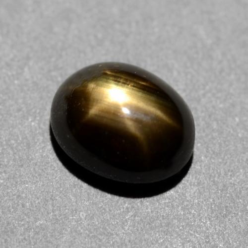 Zafiro estrella negro natural de 1,31 ct, corte óvalo, opaco