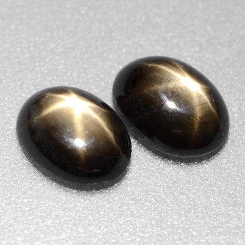 Gemas de zafiro estrella negro natural de 1,81 ct, corte óvalo, opaco