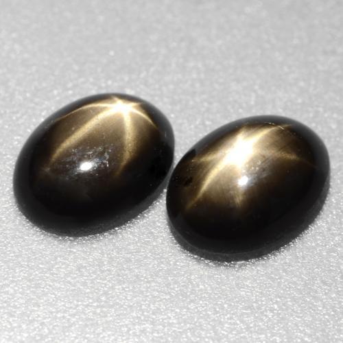 Gemas de zafiro estrella negro natural de 1,81 ct, corte óvalo, opaco