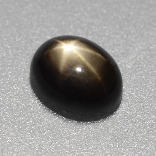 Zafiro estrella negro natural de 1,49 ct, corte óvalo, opaco