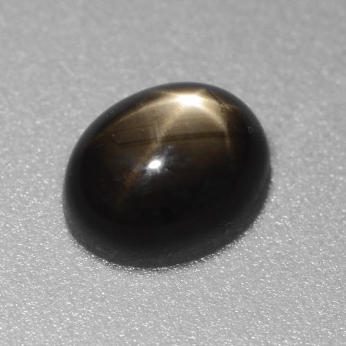 Zafiro estrella negro natural de 1,49 ct, corte óvalo, opaco