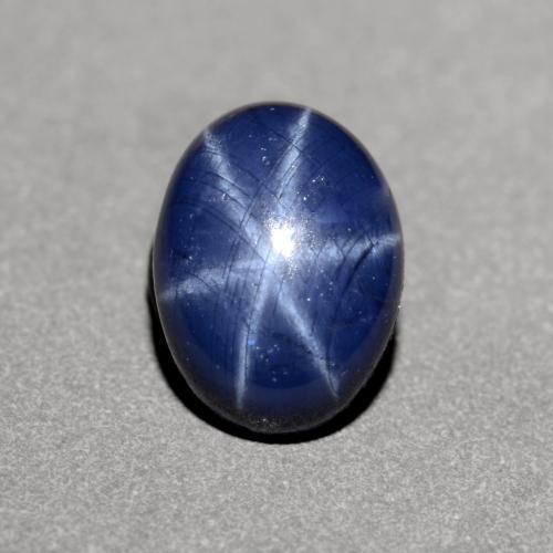 Zafiro estrella Azul crepúsculo natural de 1.26 ct, Corte Óvalo, Opaco