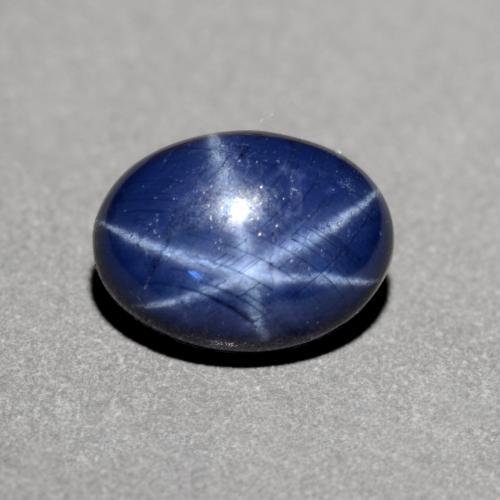 Zafiro estrella Azul crepúsculo natural de 1.26 ct, Corte Óvalo, Opaco
