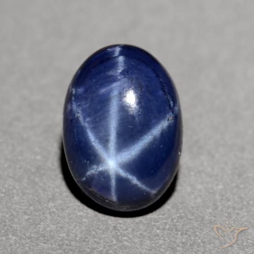 1.23ct Natural Azul oscuro Zafiro estrella, Ovalada, Opaco