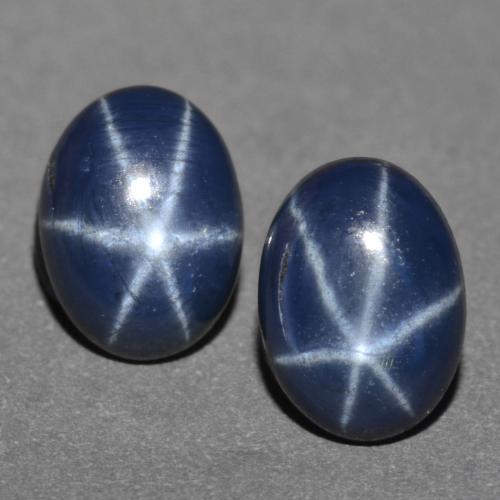 Gemas de zafiro estrella azul natural de 2,41 ct, corte óvalo, opaco