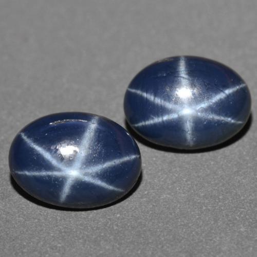 Gemas de zafiro estrella azul natural de 2,41 ct, corte óvalo, opaco