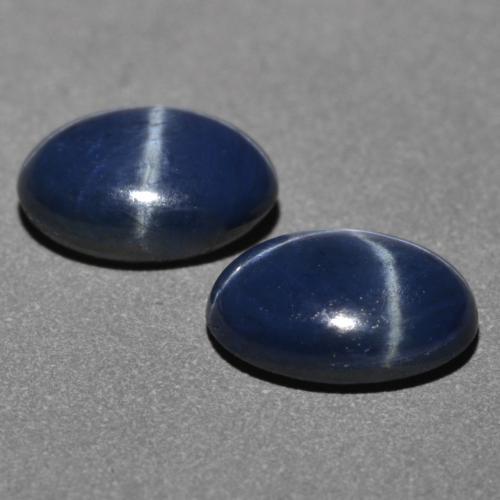 Gemas de zafiro estrella azul natural de 2,41 ct, corte óvalo, opaco