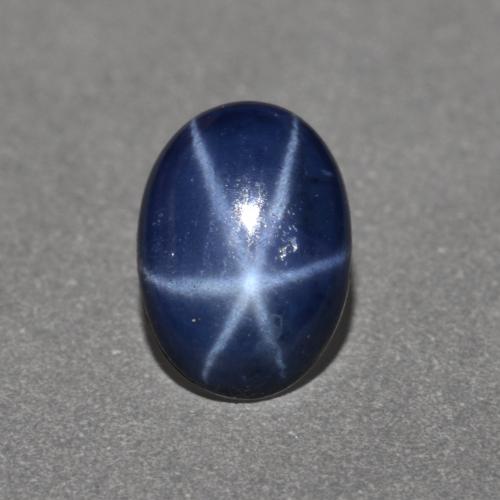 Zafiro estrella azul natural de 1,00 ct, corte óvalo, opaco