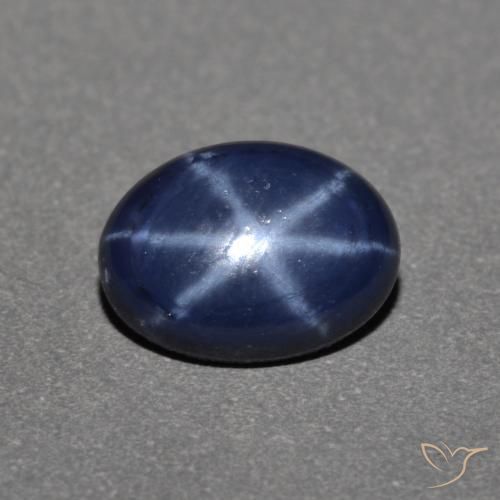 Zafiro estrella Azul crepúsculo natural de 0.92 ct, Ovalada, Opaco