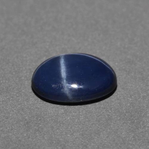 Zafiro estrella azul natural de 0,89 ct, corte óvalo, opaco