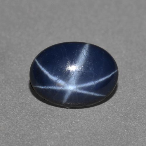 Zafiro estrella Azul marino natural de 0.97 ct, Corte Óvalo, Opaco