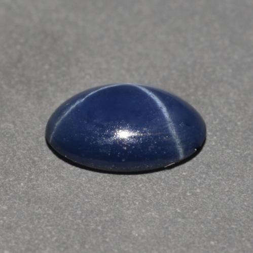 Zafiro estrella Azul oscuro natural de 0.75 ct, Corte Óvalo, Opaco