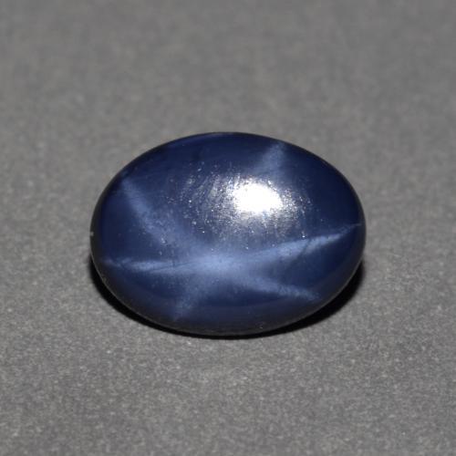 Zafiro estrella azul natural de 0,90 ct, corte óvalo, opaco