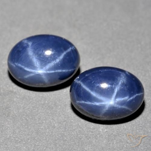 Gemas de zafiro estrella azul natural de 3,33 ct, corte óvalo, opaco
