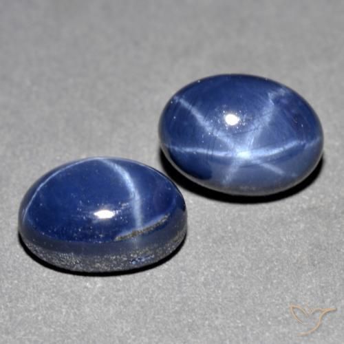 Gemas de zafiro estrella azul natural de 3,33 ct, corte óvalo, opaco